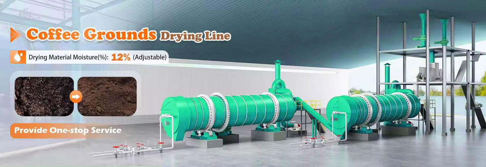 Coffee-Grounds-Dryer-banner-01- Advantages of Crops Straw Dryer Machine