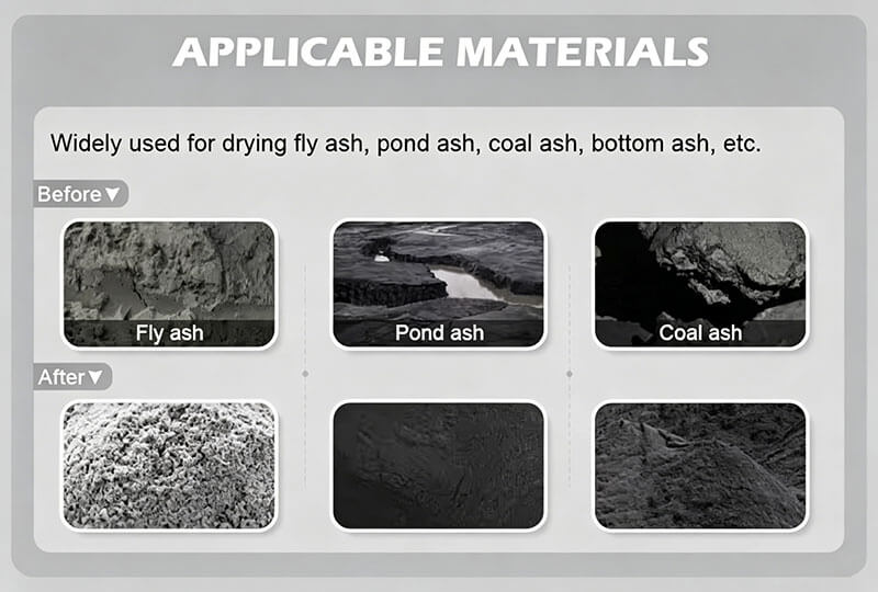 Fly-Ash-Dryer-Materials-01- Application Scenarios of Fly Ash Dryer