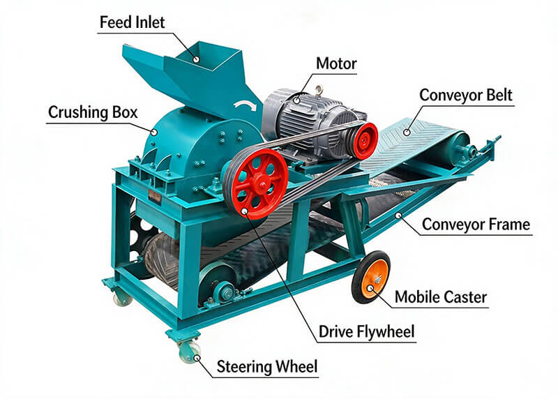 Small-Mobile-Hammer-Crusher-Structures Structural Details & Industrial Build Quality of Small Mobile Crusher